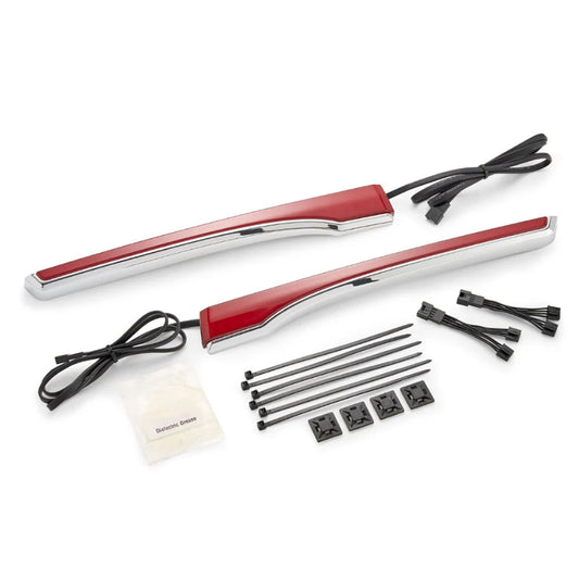 Ciro Spar Side Lights For Indian Trunk, Chrome/Red Lens