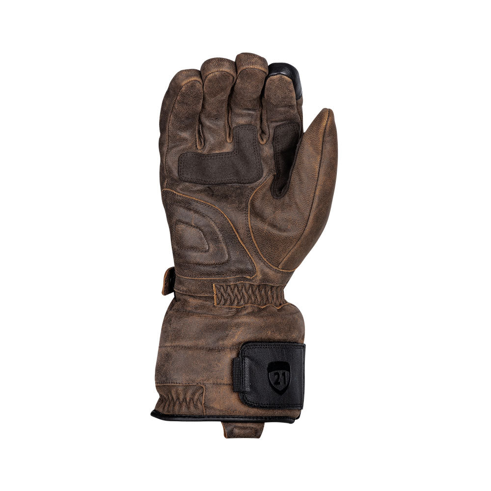 HIGHWAY 21 Radiant Gloves, Heated Leather Motorcycle Gloves, Brown