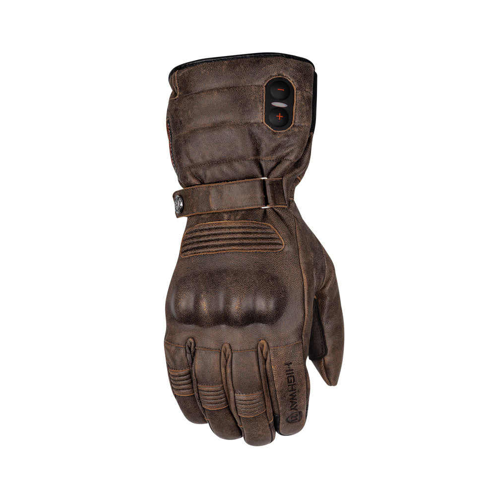 HIGHWAY 21 Radiant Gloves, Heated Leather Motorcycle Gloves, Brown
