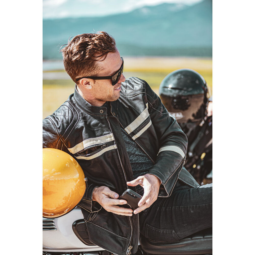 HIGHWAY 21 Motordrome Jacket, Modern Leather Cruiser Motorcycle Outerwear