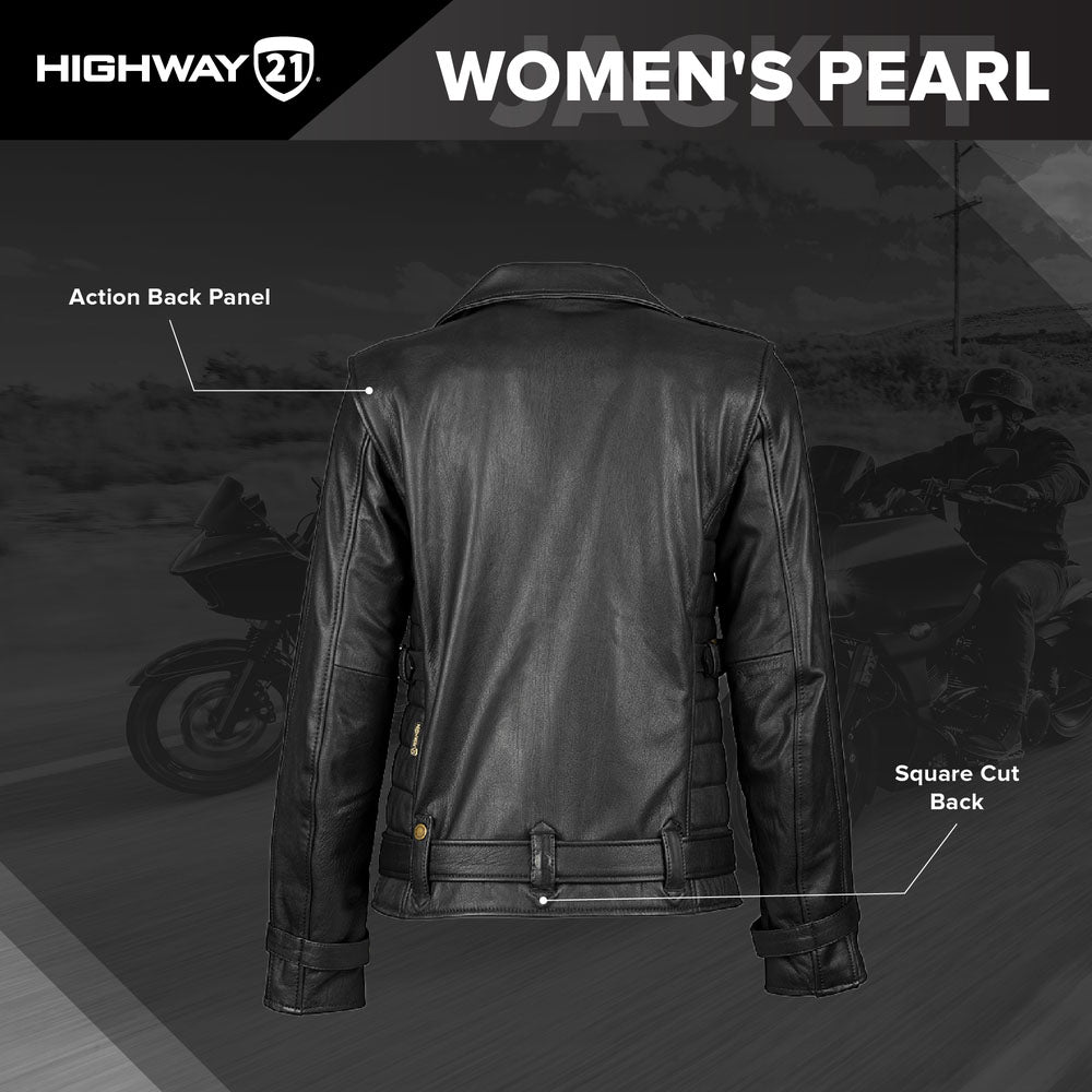 HIGHWAY 21 Women's Pearl Jacket, Stylish Genuine Leather Jacket