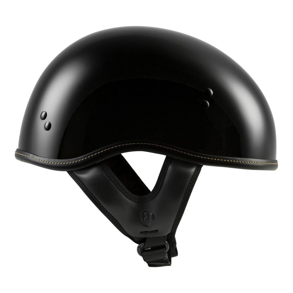 HIGHWAY 21 0.357 Motorcycle Half Helmet, Gloss Black