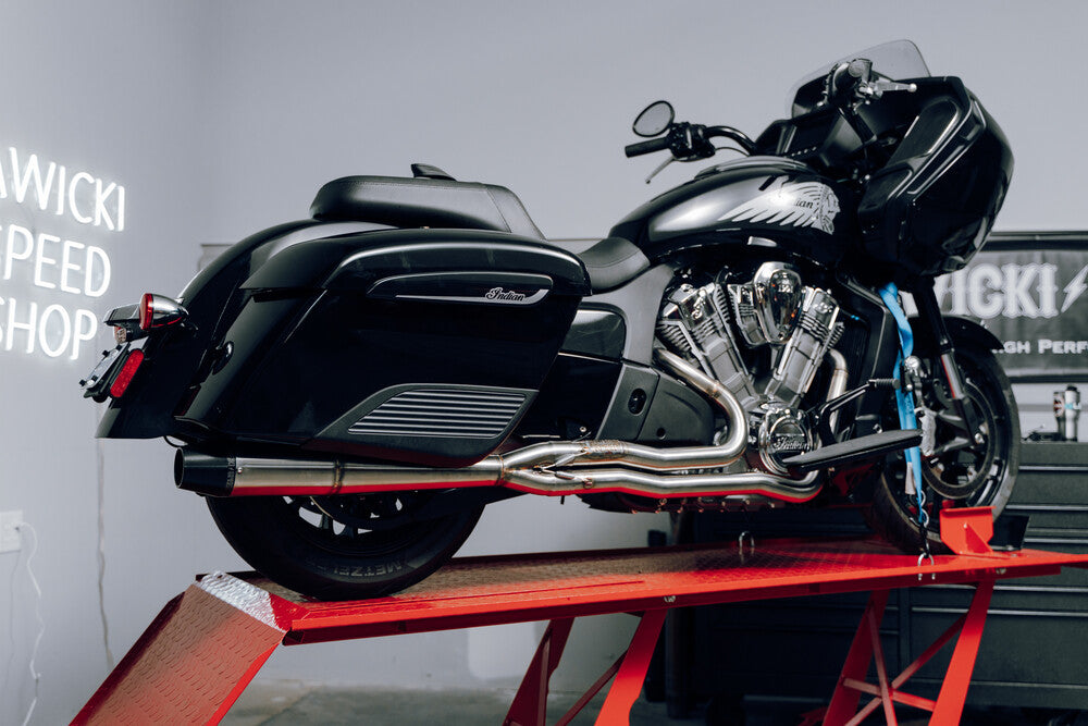 SAWICKI Indian Challenger Full Length Exhaust Ceramic Coated Black W/ Black End Cap- 930-01309