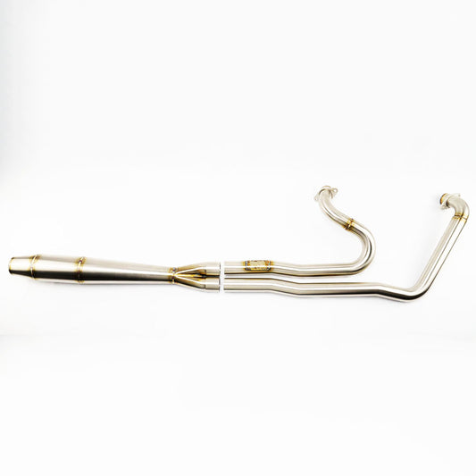 SAWICKI Indian Challenger Full Length Exhaust Brushed SS W/ Welded End Cap - 930-01310