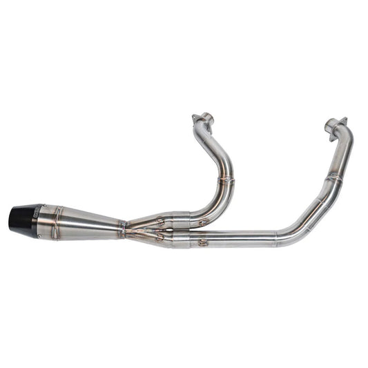 SAWICKI Indian Chief Shorty Exhaust Brushed SS W/ Black End Cap - 930-01321