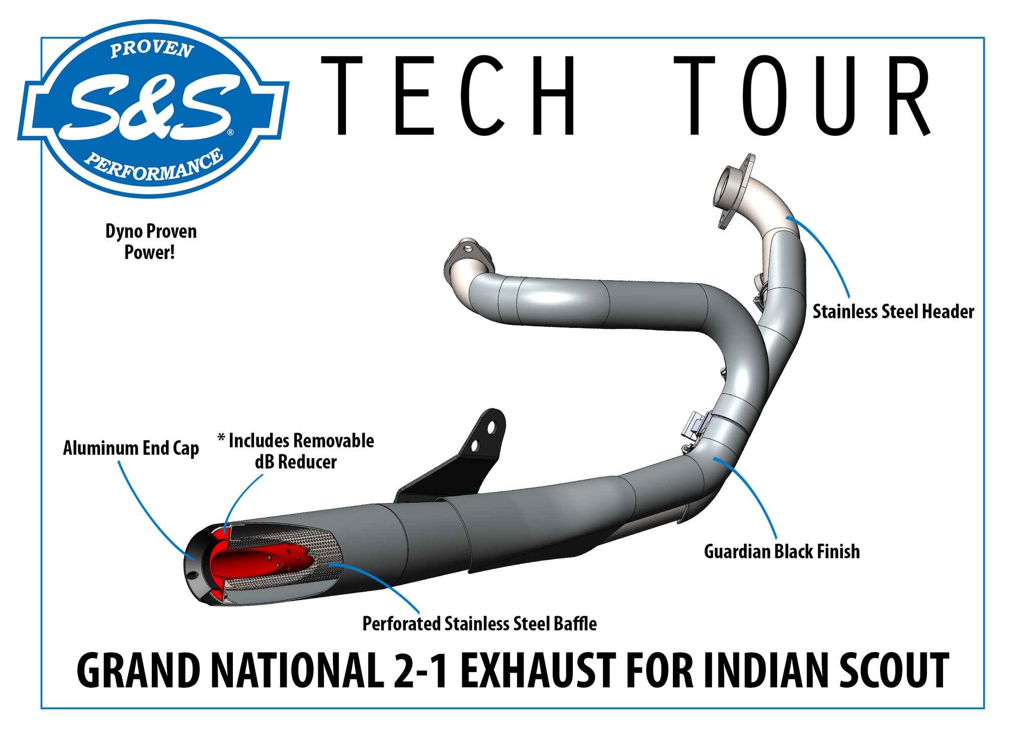 S&S Cycle 2-into-1 Grand National Exhaust System