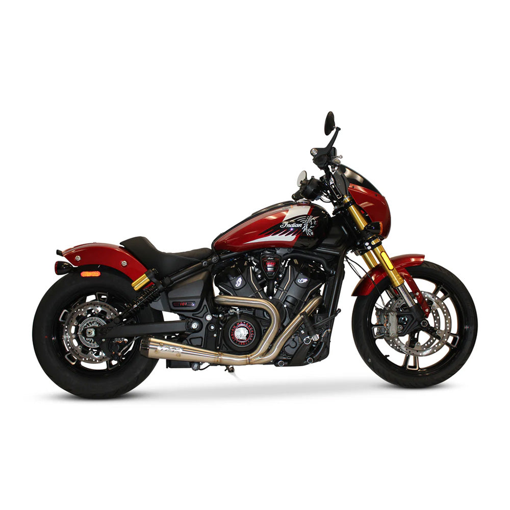 TBR Comp-S 2-into-1 Stainless Steel w/ Carbon Fiber Endcap, Indian Scout 25+ - 005-5550199